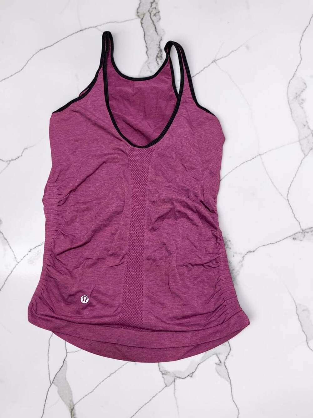 Lululemon In The Flow Tank 6 Regal Plum Purple Top Ruched Scoop Back